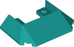 Brick Wedged, Sloped 45° 6 x 4 Double / 33°, 5 Bottom Tubes [Train Roof] in Dark Turquoise