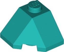 Brick Wedged, Sloped 45° 2 x 2 Corner in Dark Turquoise