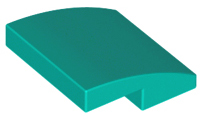 Brick Curved 2 x 2 x 2/3 in Dark Turquoise