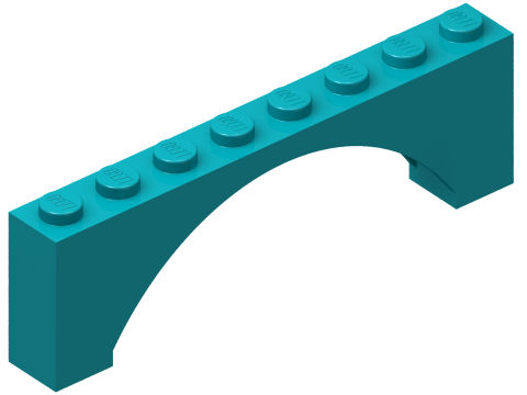 Brick Arch 1 x 8 x 2 Raised in Dark Turquoise
