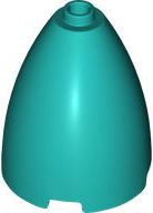 Cone 3 x 3 x 3 (Elliptic Paraboloid) with Internal Axle Hole in Dark Turquoise