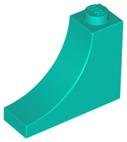 Brick Curved 1 x 3 x 2 Inverted [Inside Bow] in Dark Turquoise