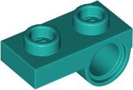 Plate Special 1 x 2 with Pin Hole Underneath in Dark Turquoise