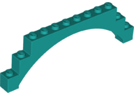 Brick Arch 1 x 12 x 3 Raised Arch with 5 Cross Supports in Dark Turquoise