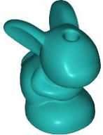 Animal, Rabbit / Bunny, Baby Sitting [Plain] in Dark Turquoise