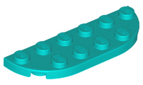 Plate Round Corners 2 x 6 Double in Dark Turquoise