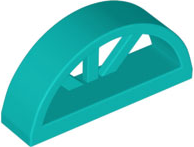 Window 1 x 4 x 1 2/3 with Spoked Rounded Top in Dark Turquoise