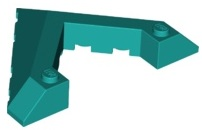 Brick Wedged, Sloped 45° 6 x 8 with Pointed Cutout in Dark Turquoise