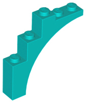 Brick Arch 1 x 5 x 4 [Continuous Bow, Raised Underside Cross Supports] in Dark Turquoise