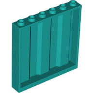 Panel 1 x 6 x 5 [Vertical Corrugated] in Dark Turquoise
