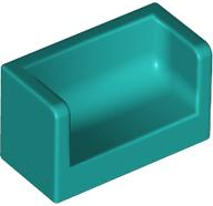 Panel 1 x 2 x 1 with Rounded Corners and 2 Sides in Dark Turquoise