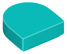 Tile Round 1 x 1 Half Circle in Dark Turquoise