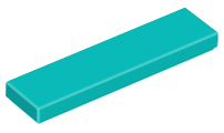 Tile 1 x 4 with Groove in Dark Turquoise