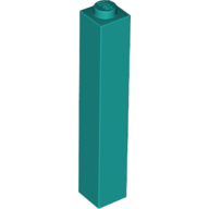 Brick 1 x 1 x 5 with Solid Stud in Dark Turquoise