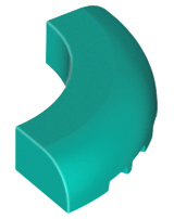 Brick Round Corner 5 x 5 x 1 Curved, Bottom Cut Outs, No Studs, 7 Bottom Tubes in Dark Turquoise