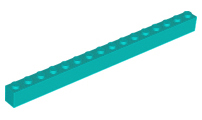 Brick 1 x 16 in Dark Turquoise