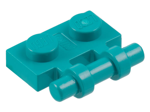Plate Special 1 x 2 Side Handle [Free Ends] in Dark Turquoise
