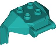 Plate Special, 2 x 2 Studs and Handle, Closed Ends (Mech Chest Plate / Armor) in Dark Turquoise