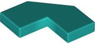Tile Special 2 x 2 Corner with Cut Corner - Facet in Dark Turquoise