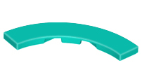 Tile 4 x 4 Curved, Macaroni in Dark Turquoise