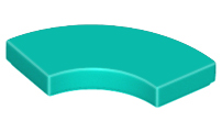 Tile 2 x 2 Curved, Macaroni in Dark Turquoise