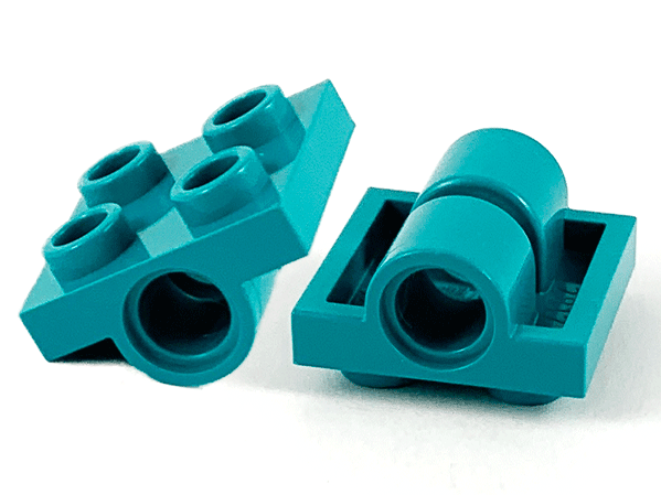 Plate Special 2 x 2 with 2 Pin Holes in Dark Turquoise