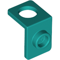 Minifig Neckwear Bracket [One Stud] - Reinforced in Dark Turquoise