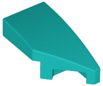 Brick Wedged, Curved 2 x 1 with Stud Notch Right in Dark Turquoise