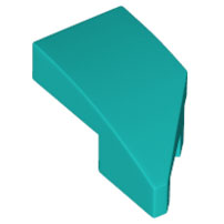 Brick Wedged, Curved 2 x 1 with Stud Notch Left in Dark Turquoise