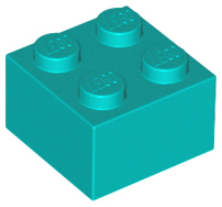 Brick 2 x 2 in Dark Turquoise
