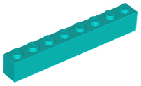 Brick 1 x 8 in Dark Turquoise
