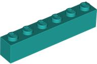 Brick 1 x 6 in Dark Turquoise