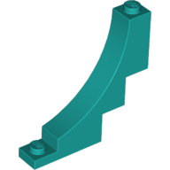 Brick Curved 1 x 5 x 4 Inverted in Dark Turquoise