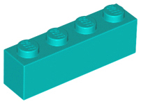 Brick 1 x 4 in Dark Turquoise