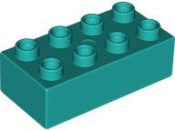 Duplo Brick 2 x 4 in Dark Turquoise