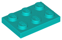 Plate 2 x 3 in Dark Turquoise
