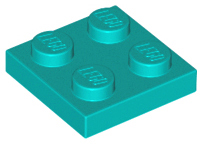 Plate 2 x 2 in Dark Turquoise