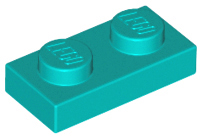 Plate 1 x 2 in Dark Turquoise