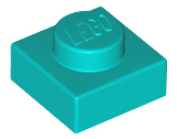 Plate 1 x 1 in Dark Turquoise