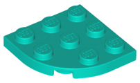 Plate Round Corner 3 x 3 in Dark Turquoise