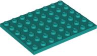 Plate 6 x 8 in Dark Turquoise