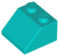 Brick Sloped 45° 2 x 2 in Dark Turquoise