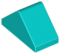 Brick Sloped 45° 2 x 1 Double with Inside Stud Holder in Dark Turquoise