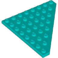Wedge Plate 8 x 8 Cut Corner in Dark Turquoise