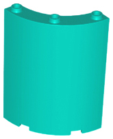 Panel 4 x 4 x 6 Quarter Cylinder in Dark Turquoise