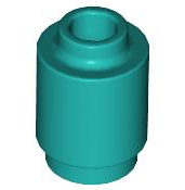 Brick Round 1 x 1 Open Stud in Dark Turquoise