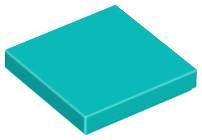 Tile 2 x 2 with Groove in Dark Turquoise