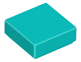 Tile 1 x 1 with Groove in Dark Turquoise