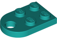 Plate Special 3 x 2 with Rounded End, Hole in Dark Turquoise