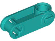 Technic Axle and Pin Connector Perpendicular 3L with Pin Hole in Dark Turquoise
